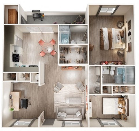a floor plan of a 2 bedroom apartment